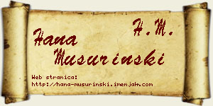 Hana Mušurinski vizit kartica